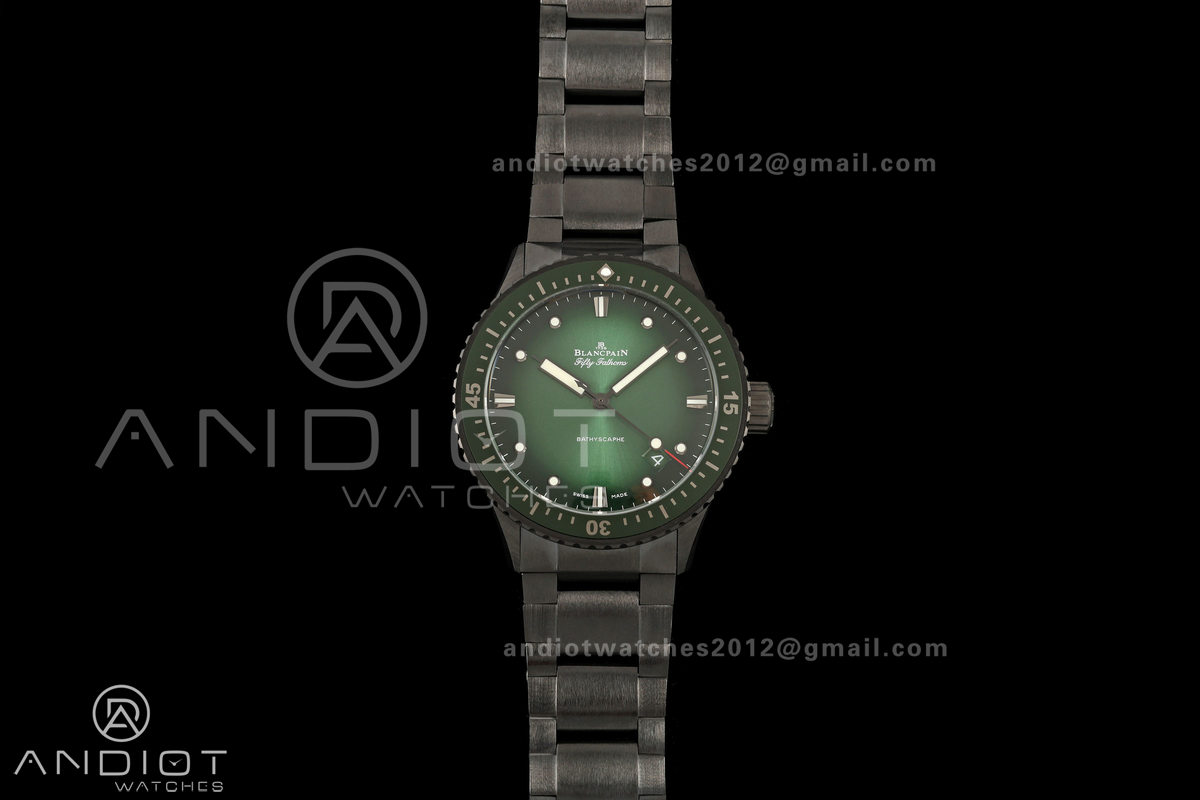 Fifty Fathoms Ceramic DDDF Best Edition Green Dial on Ceramic Bracelet A1315